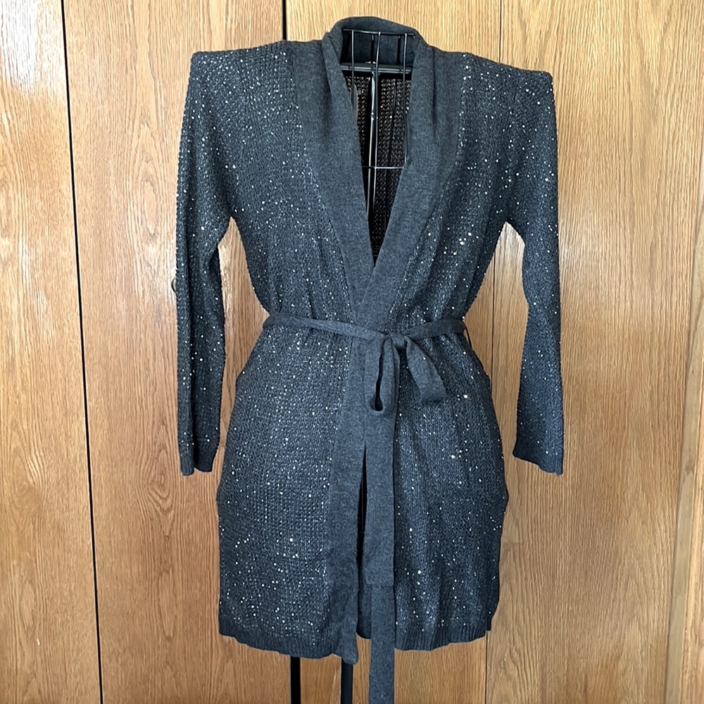 NWT Victoria’s Secret Gray Sequin Sweater Robe size Large